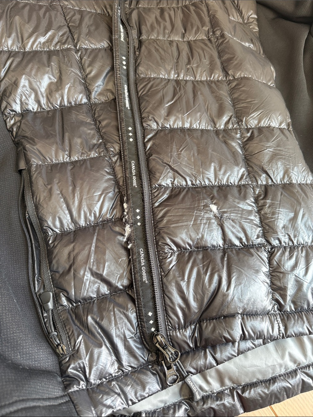 Canada Goose Gray and Black Quilted Jacket with Logo Patch - Picture 9 of 9
